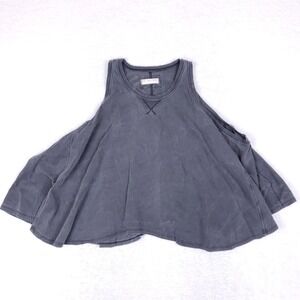 We The Free Swing Tank Top M Charcoal Gray Washed Cotton Oversized Boho Festival